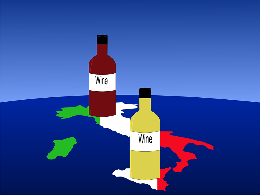 [bigstockphoto_Italian_Wine_With_Map_1572888.jpg]