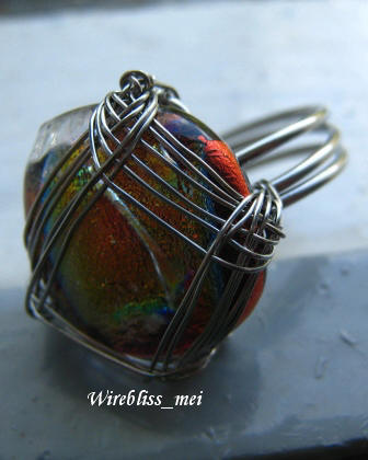 Wire wrapped Square Cab Ring