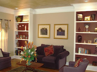 Formal Living Room with built-in bookcases adjoins the Formal Dining Room