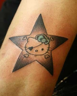 hello kity star tattoo body designs