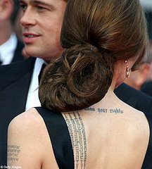 Angelina Jolie tattoo signs