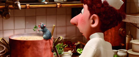 picture photograph Still from Ratatouille of Remy and Linguini used in the movie by Pixar 2007 copyright of Disney and Pixar used with permission by sam breach http://becksposhnosh.blogspot.com/