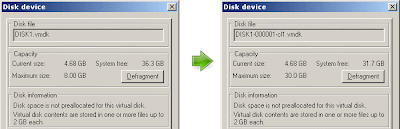 Virtual Disk Resize from 8 GB to 30 GB