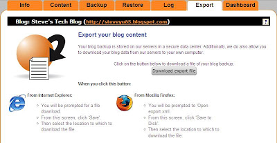 Back Up Blogger Blog Online