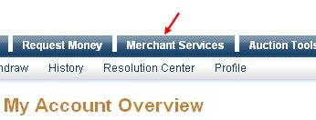 Click on the 'Merchant Services' tab (see at the top of the page)
