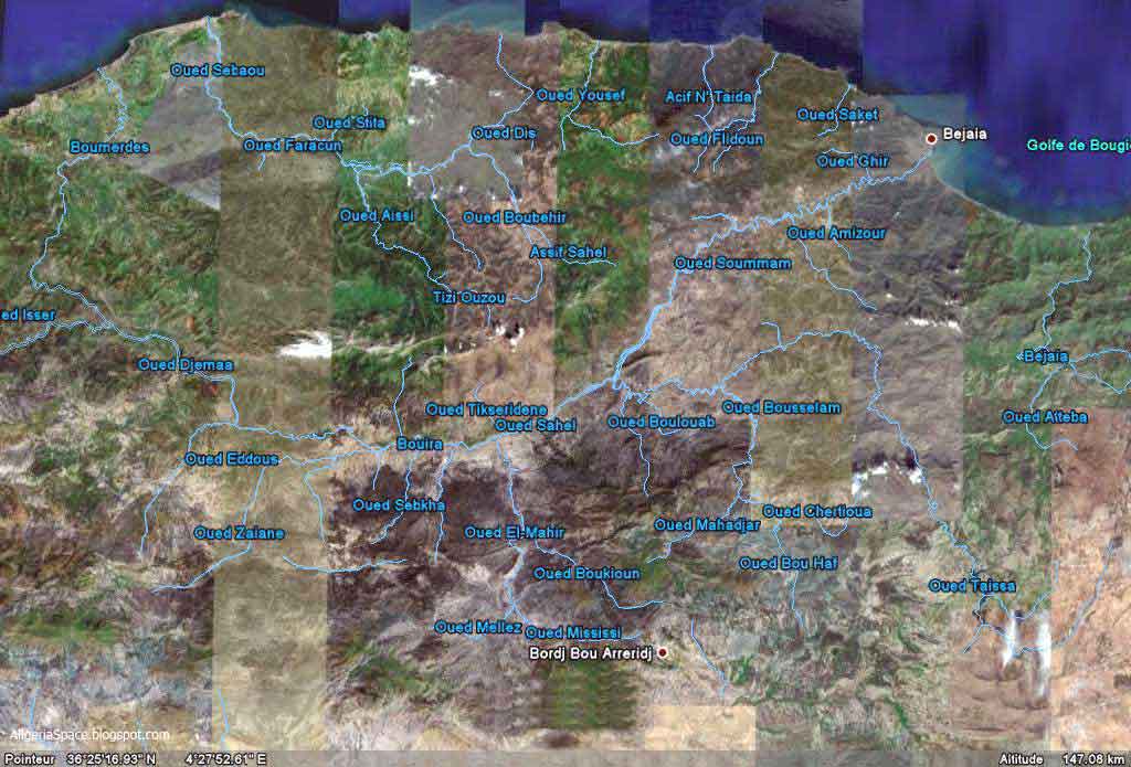 Images de la Kabylie et son réseau fluviale.