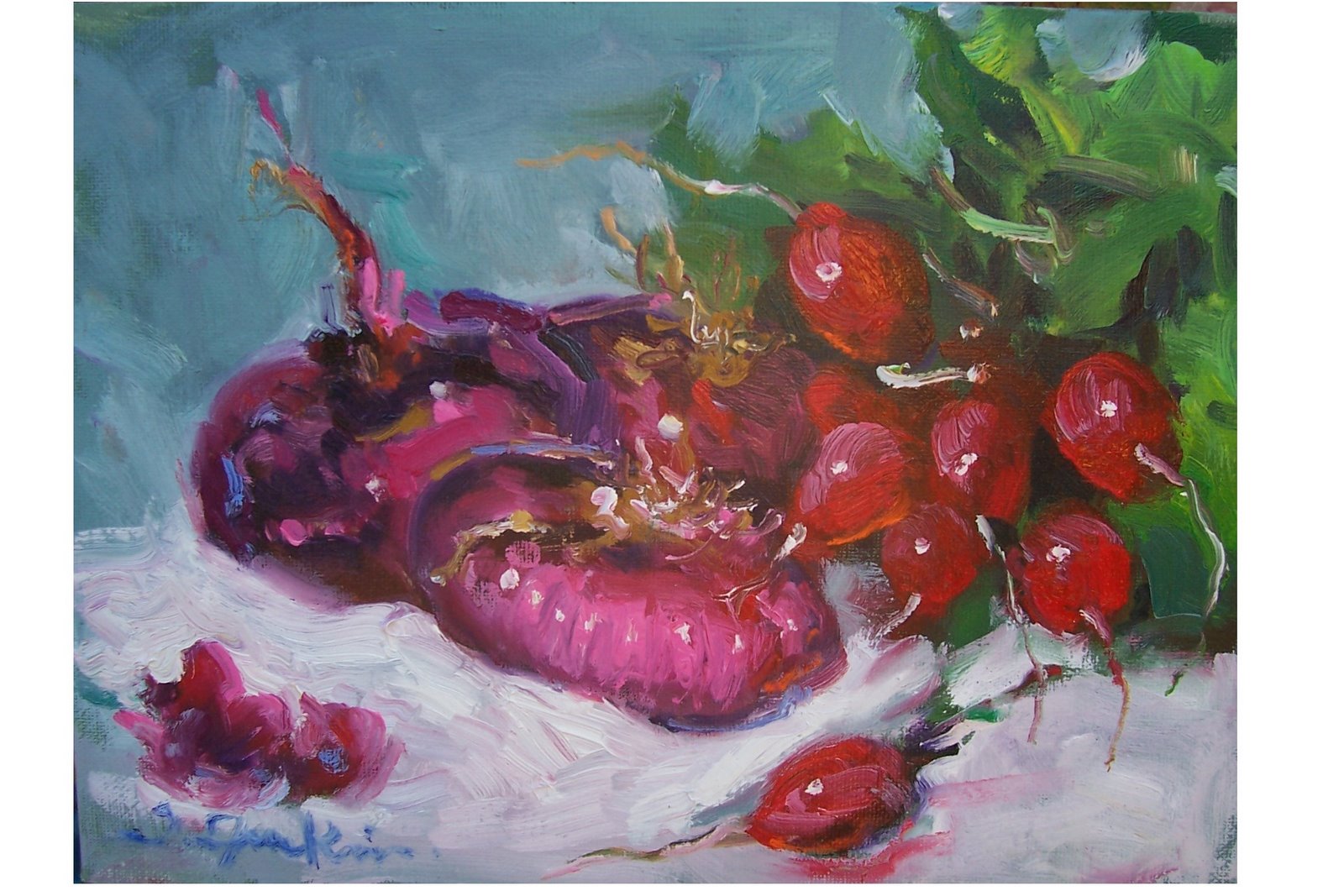 Red Onion Still life Painting