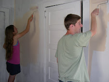 Tate & Allison...are in a race to get this wall done!!!