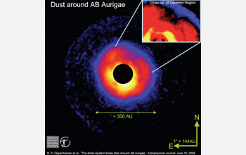 Ilustración:Un objeto parece estar formándose alrededor de la estrella AB Aurigae