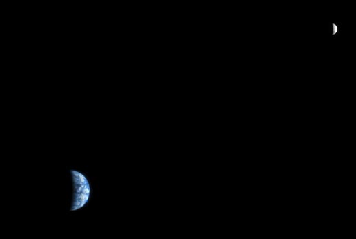 Tierra-Luna desde Marte