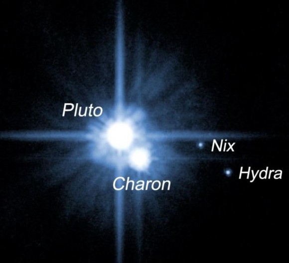 Plutón, Caronte, Nix, Hidra