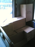 7 boxes filled with our stocks! but some are rather light. crazy, huh?