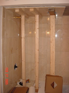 picture of dead man supports for tiled shower