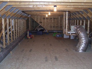 picture of attic space created with attic trusses