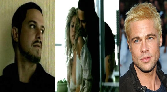 Shakira con la copia di Brad Pitt