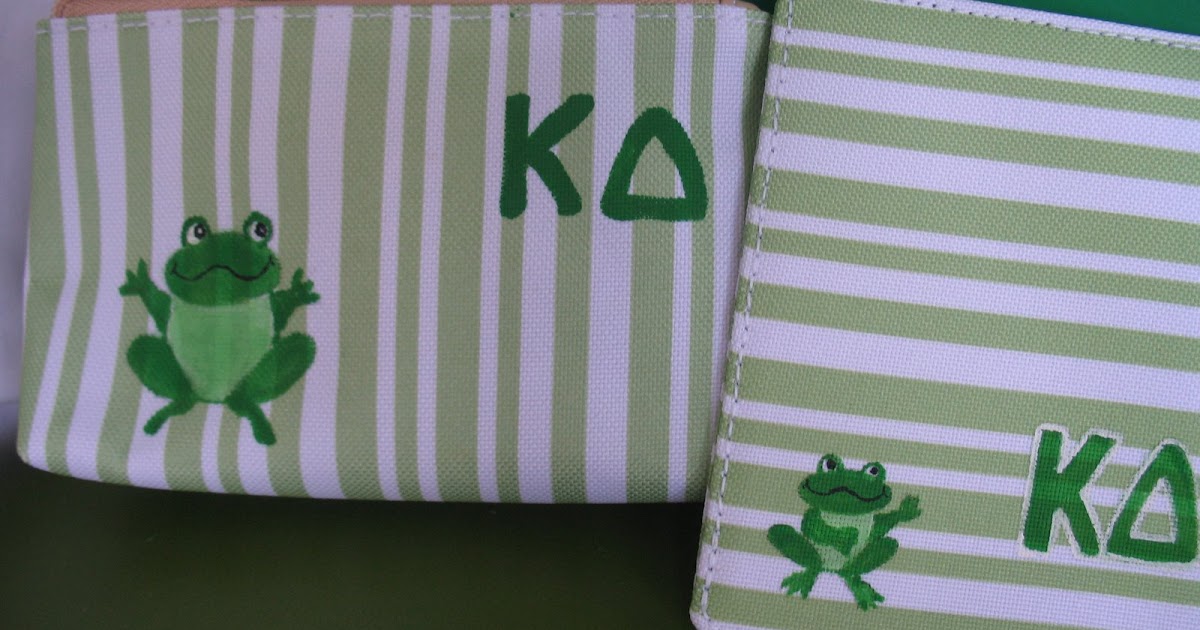 Sorority Sisters: Kappa Delta Frog Makeup Bag-Handpainted Sorority Ideas