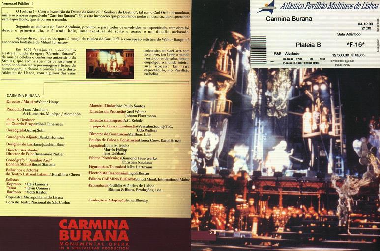 Carmina Burana - Carl Orff - Lisboa 31-10-1999
