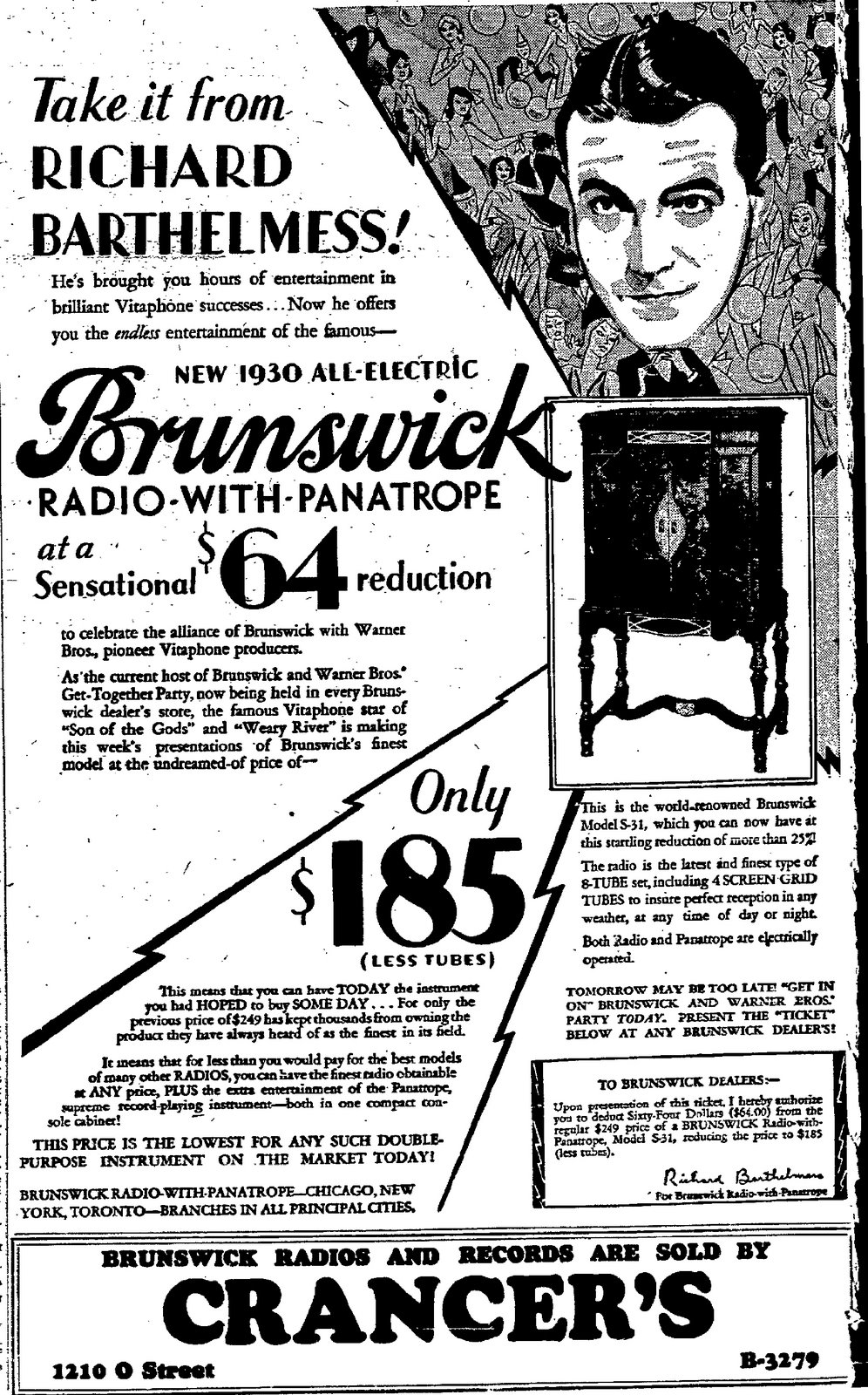 [WR+-+Brunswick+Radio+Ad+-+Lincoln.+NE+11+June+1930.jpg]