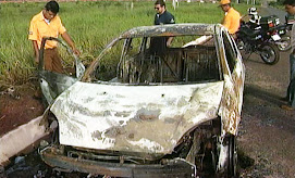 Agente de trânsito escapa de carro em chamas em Rondonópolis