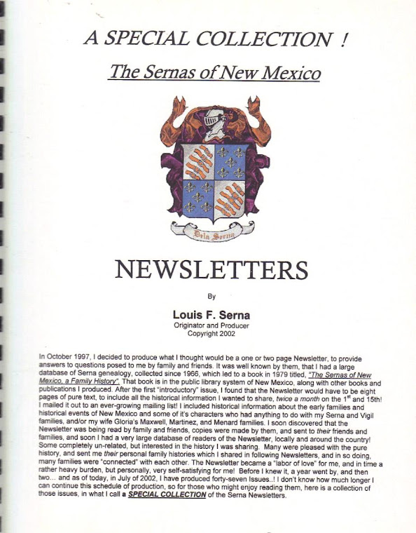 The Sernas of New Mexico NEWSLETTERS