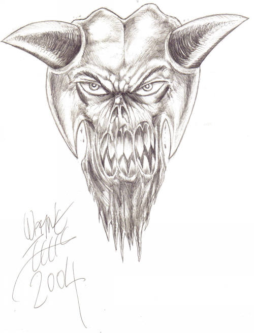 Demon - Drawn In Biro For Artistic Effect