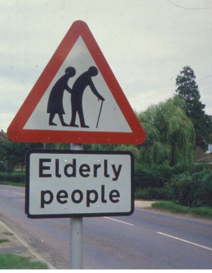 elderly crossing sign