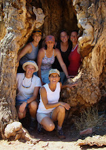 Happy Friends in a Tree Skeleton - Sierra's Hike '08
