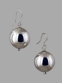 picture of Twisted Silver dropped silver ball earrings on a gray background