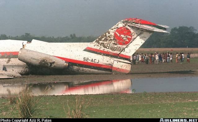 F 28 crash Biman