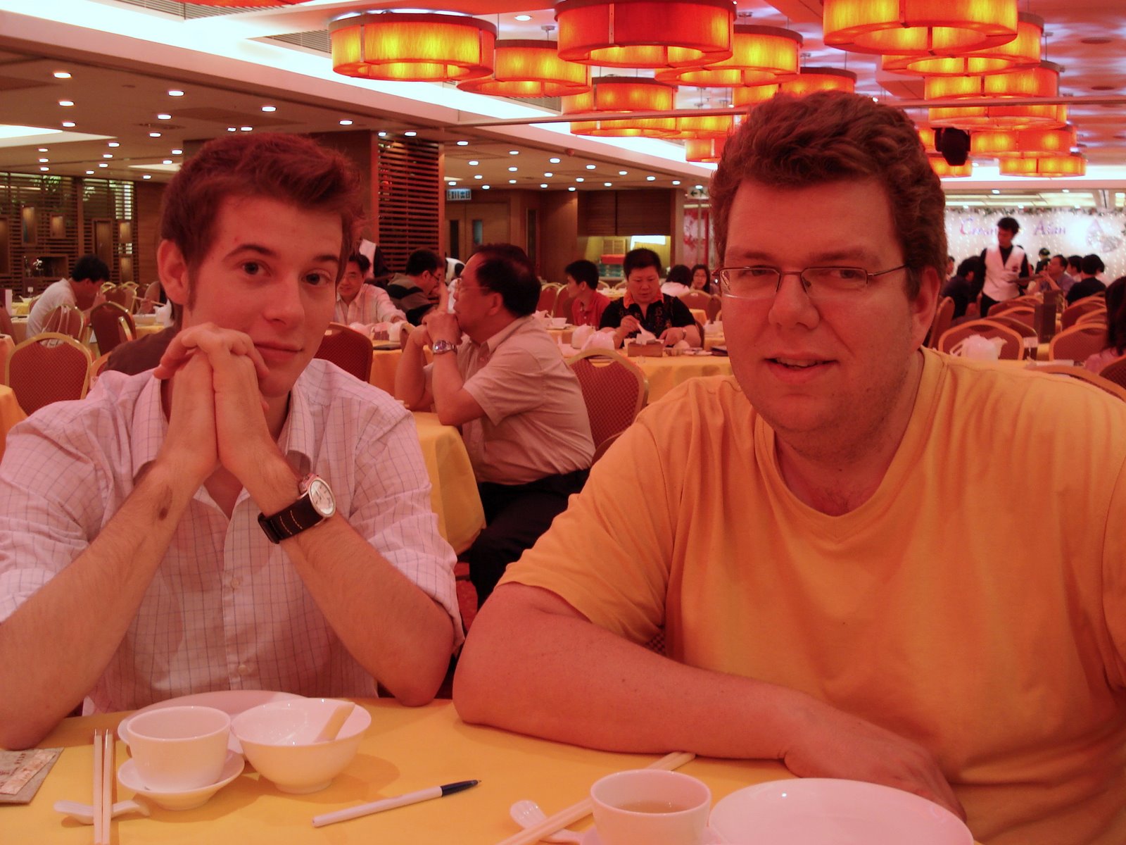 Patrick and Peter at dim-sum restaurant
