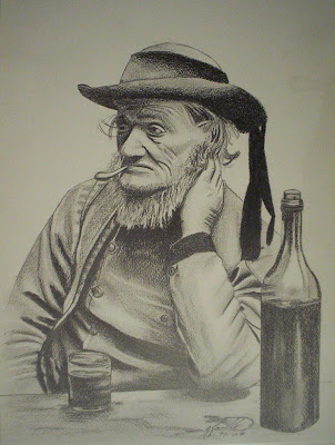 portrait vieux breton mine graphite