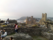 The Castle Ruins of Aberystwyth in the fog