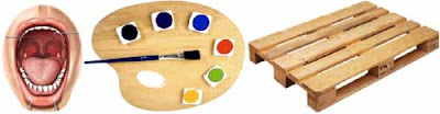 Illustration of palate, palette and pallet