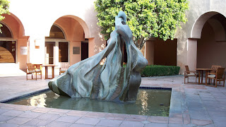 a statue in a courtyard