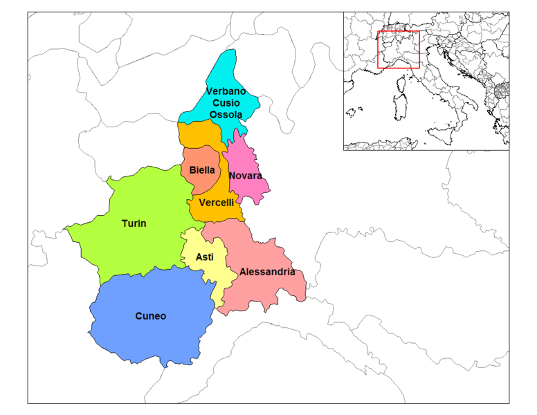 Provinces in Piedmont