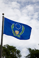 Pohnpei State Flag, on flagpole
