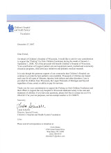Letter of Endorsement from Children's Hospital of Wisconsin