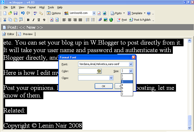 W.Blogger Editor (Desktop Blogging)