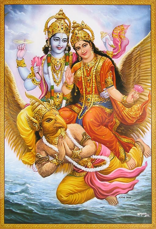 Dewa vishnu and dewi lakshmi