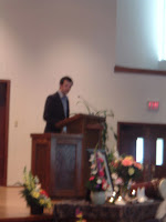 Dylan, Autumn's brother, speaking at the funeral.