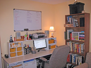 Desk space AND research books right where I can reach them!