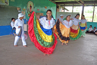 Erica Ridley in Costa Rica: native children performing typical dances