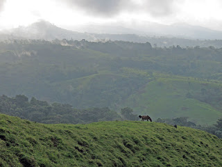 Erica Ridley in Costa Rica: storm clouds and Nicaraguan countryside