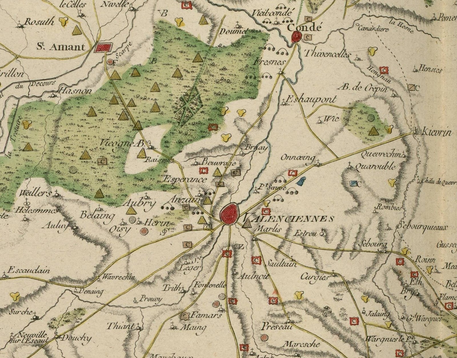 Hainault map detail