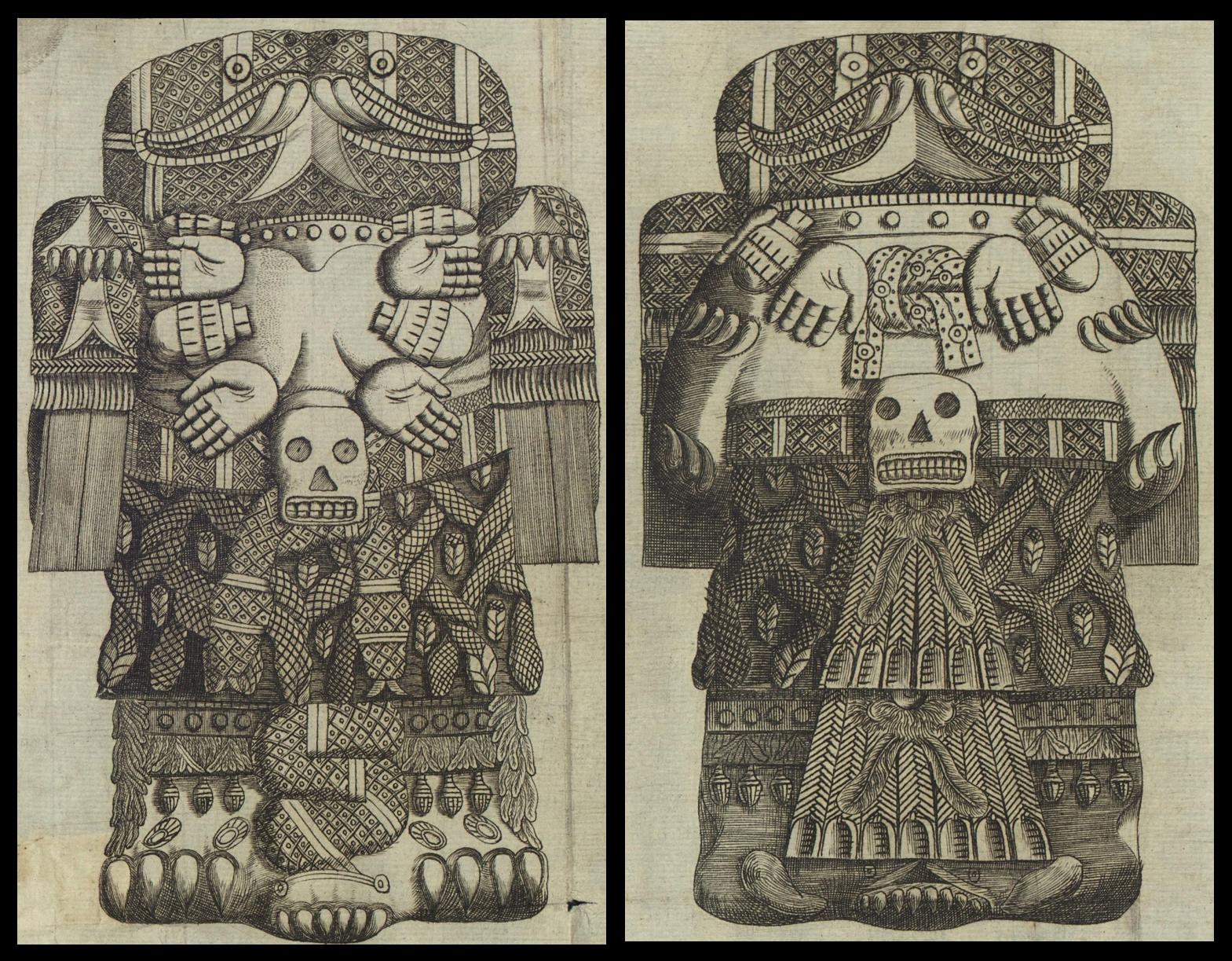 Details from Aztec stones described by Antonio de León y Gama