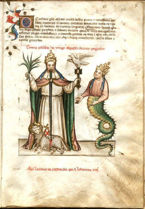 Vaticinia Pontificum - Austrian 15th century manuscript page