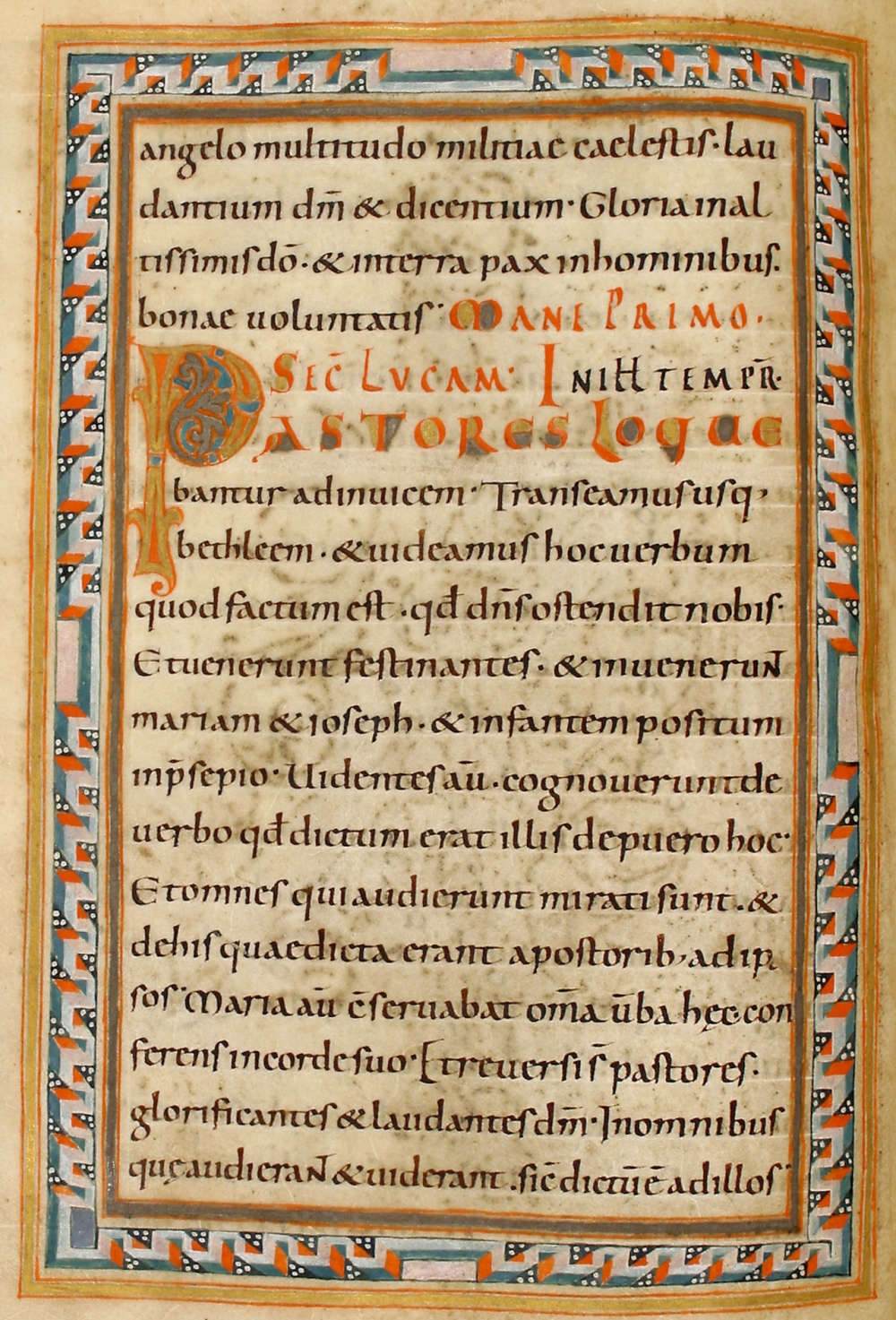 carolingian miniscule from 10th century gospel manuscript