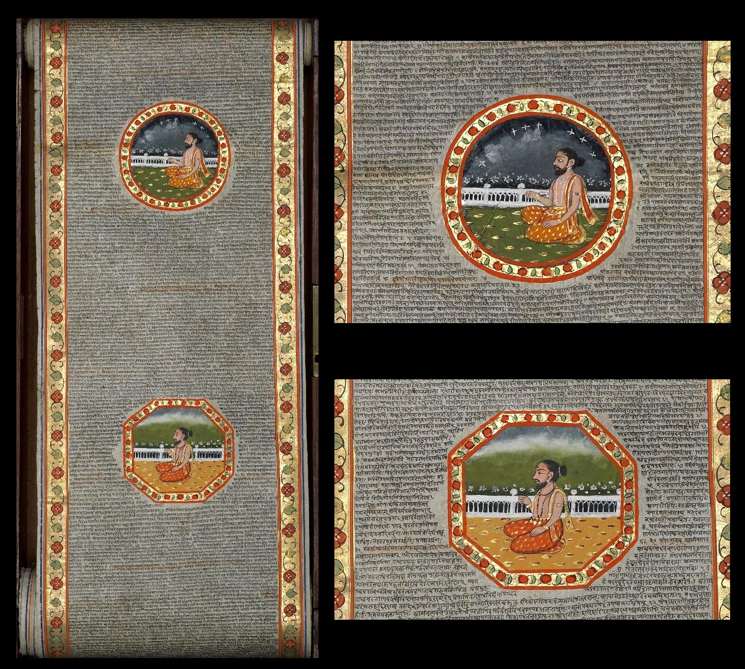 Bhagavata Purana illuminated scroll from 1600s