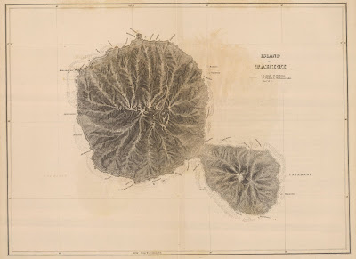 United States Exploring Expedition 1845 - Tahiti map
