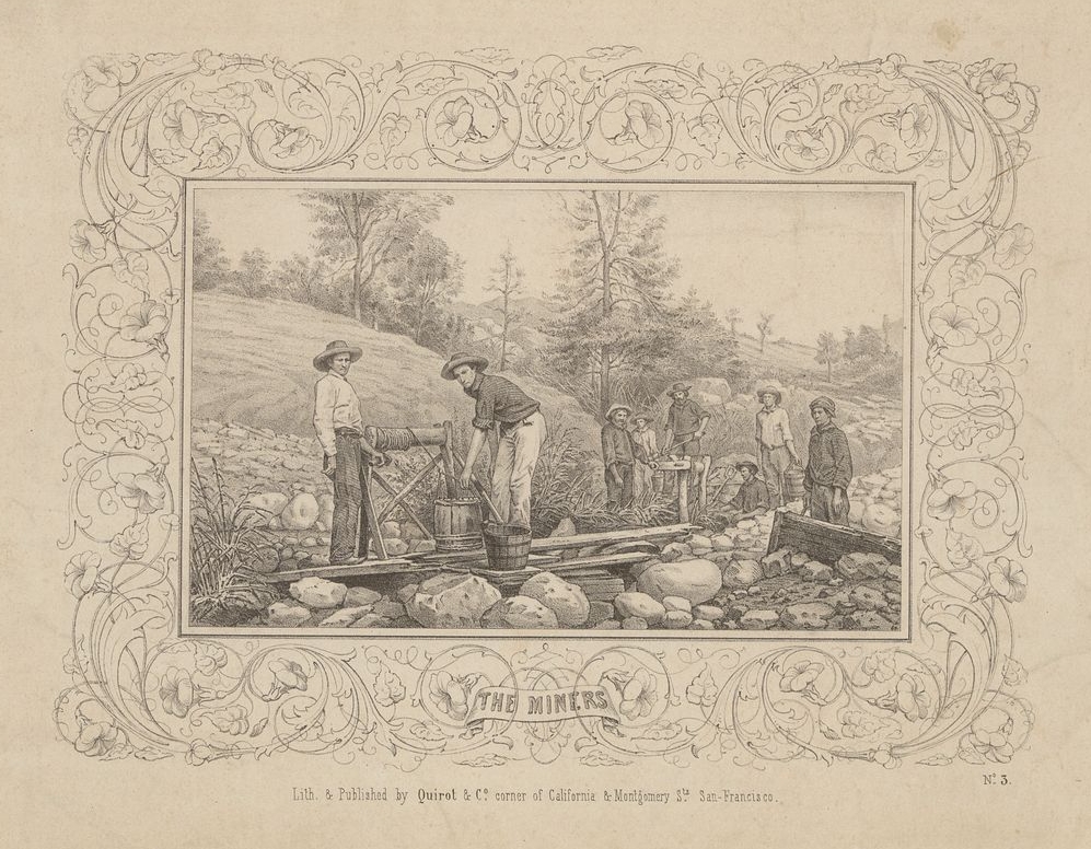 Californian goldminers - engraving